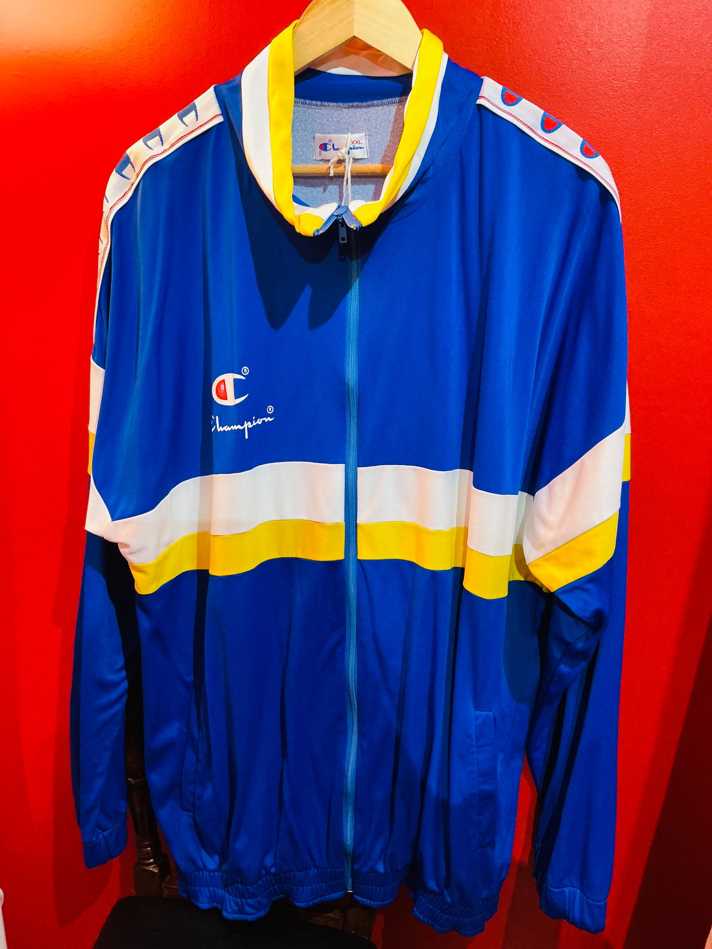 1990s Vintage Champion Blue Sports Jacket