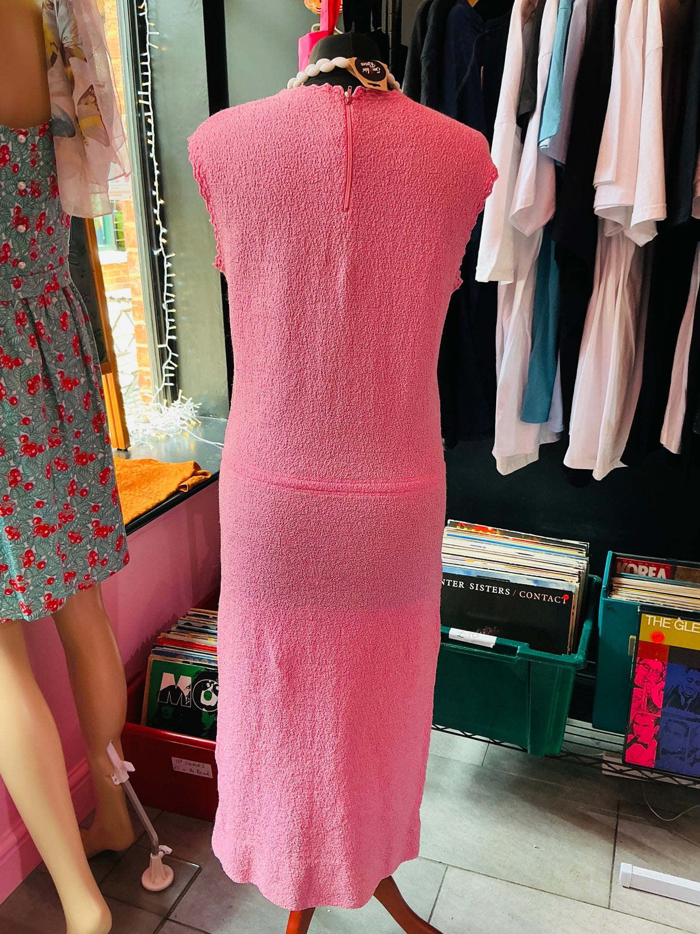 1960s Vintage Susan Small Pink Towelling Style Dress
