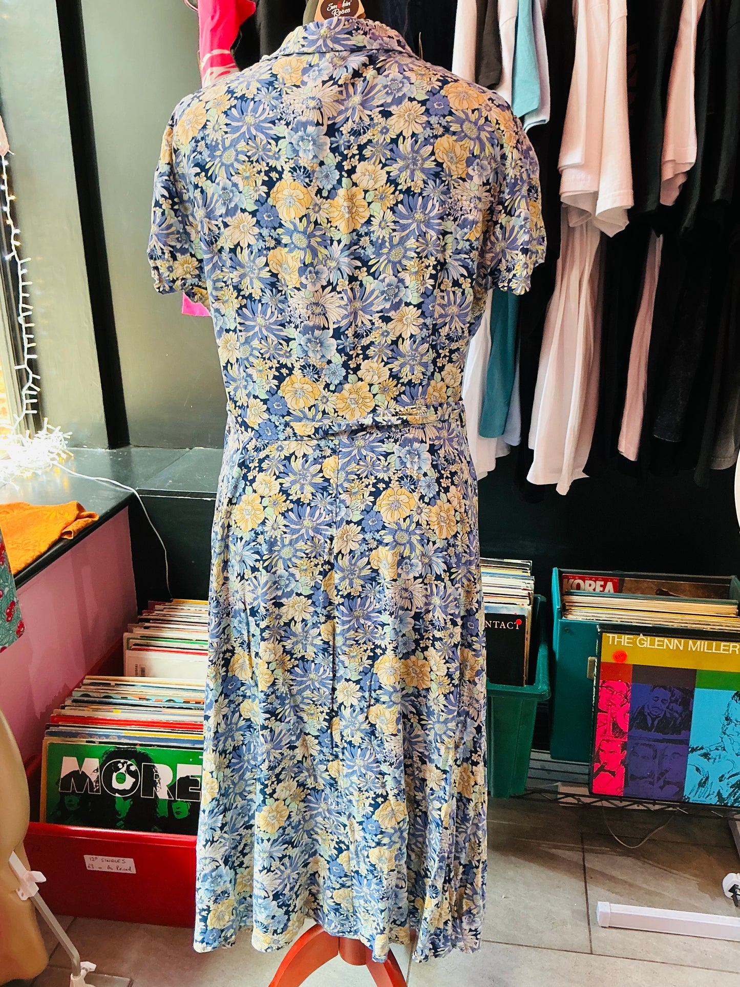 Joe Browns Blue and Yellow Floral Tea Dress