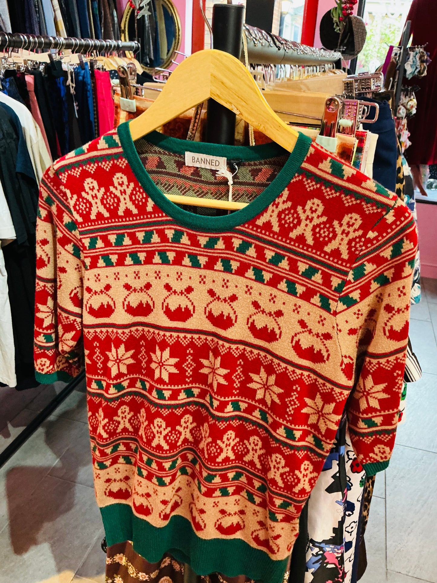 Banned Apparel Christmas Pudding Vintage Style Jumper