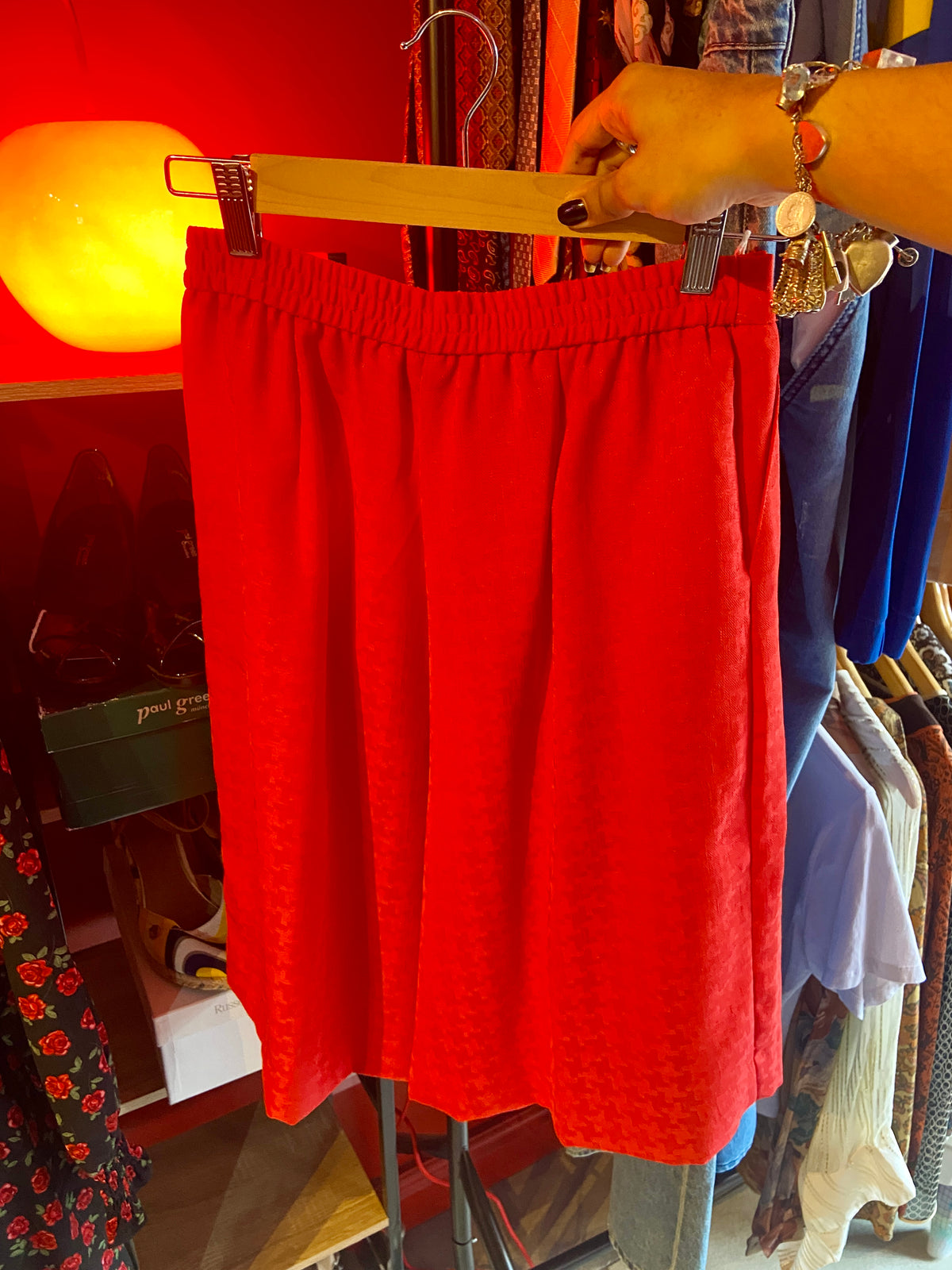 1950’s Vivid Red Culotte Patterned Shorts