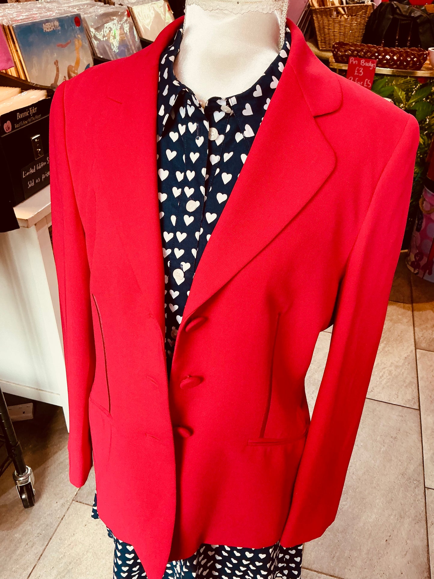 Red 1980s Vintage Jacques Vert Jacket
