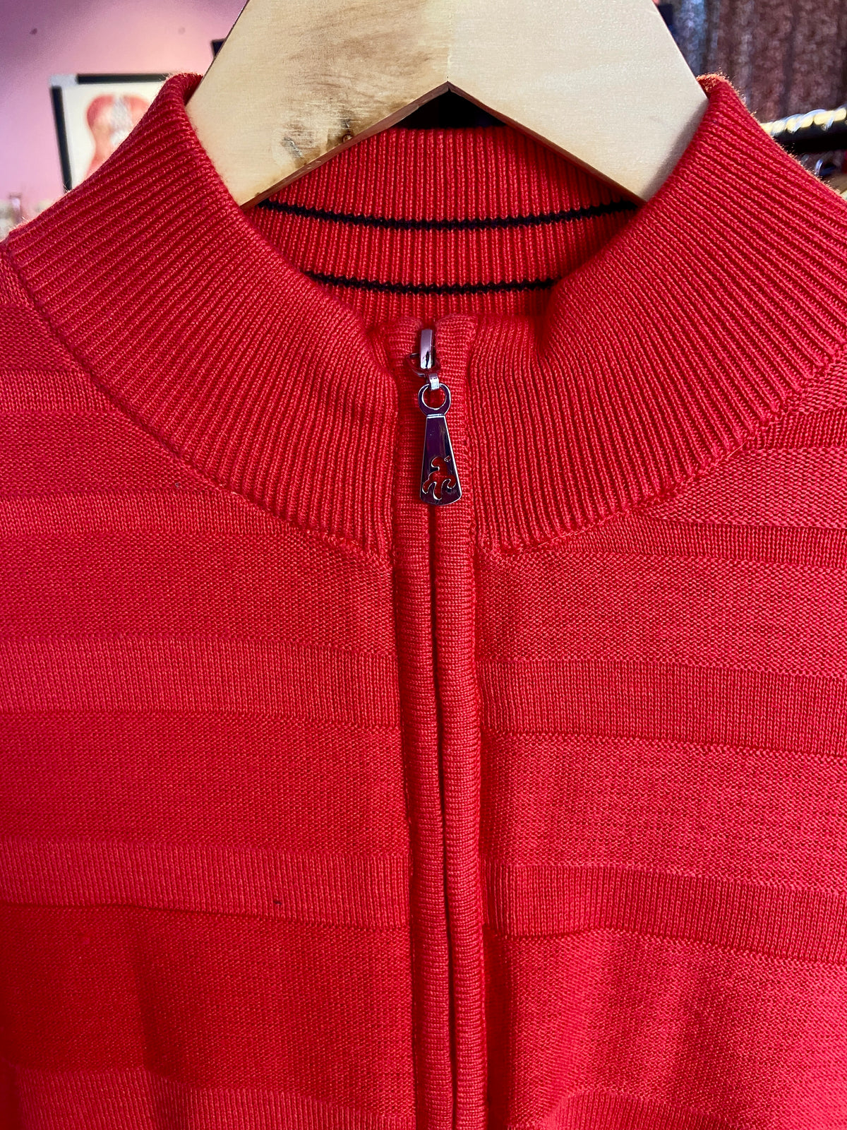 90s Vibrant Red Zip Up Jumper