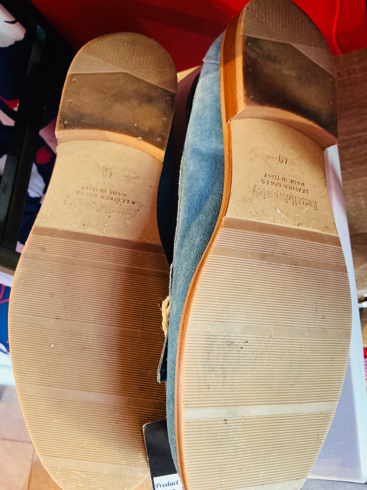 New Pale Blue Suede Russell and Bromley Loafers