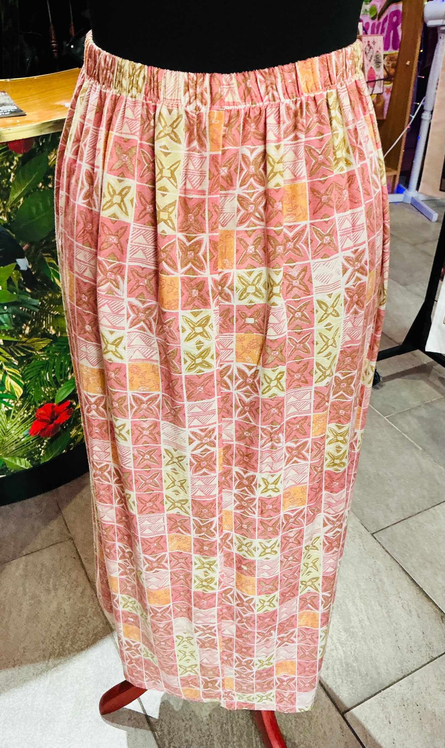 1960s Vintage Miss Jenny Pink Pattern Skirt
