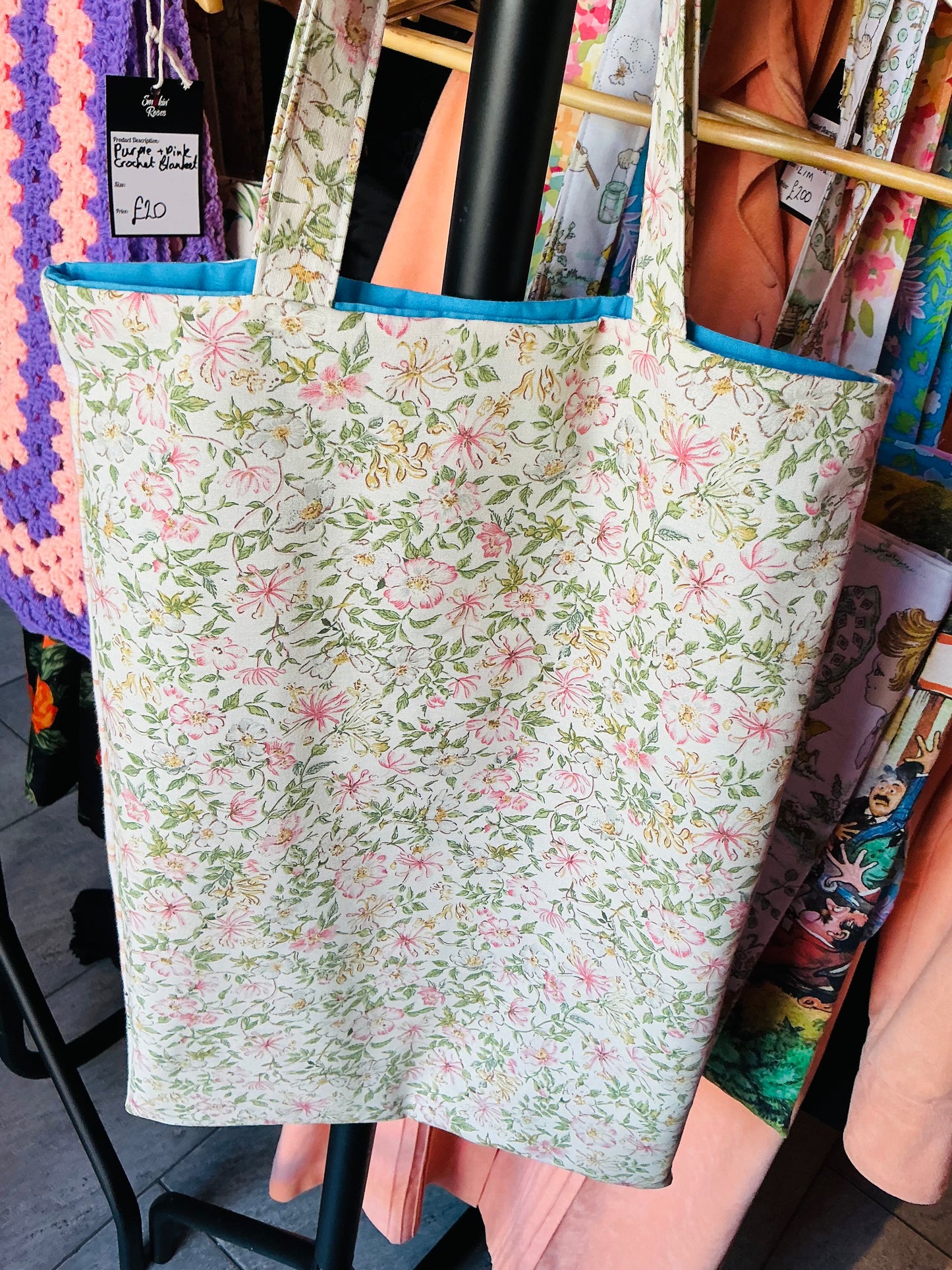 Handmade Vintage Fabric Forever Friends Tote Bag