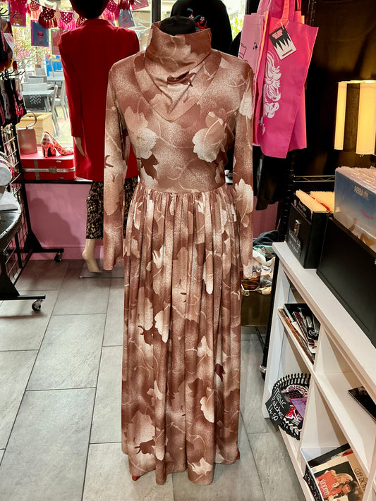 1970’s Berkertex Brown Floral Maxi Dress