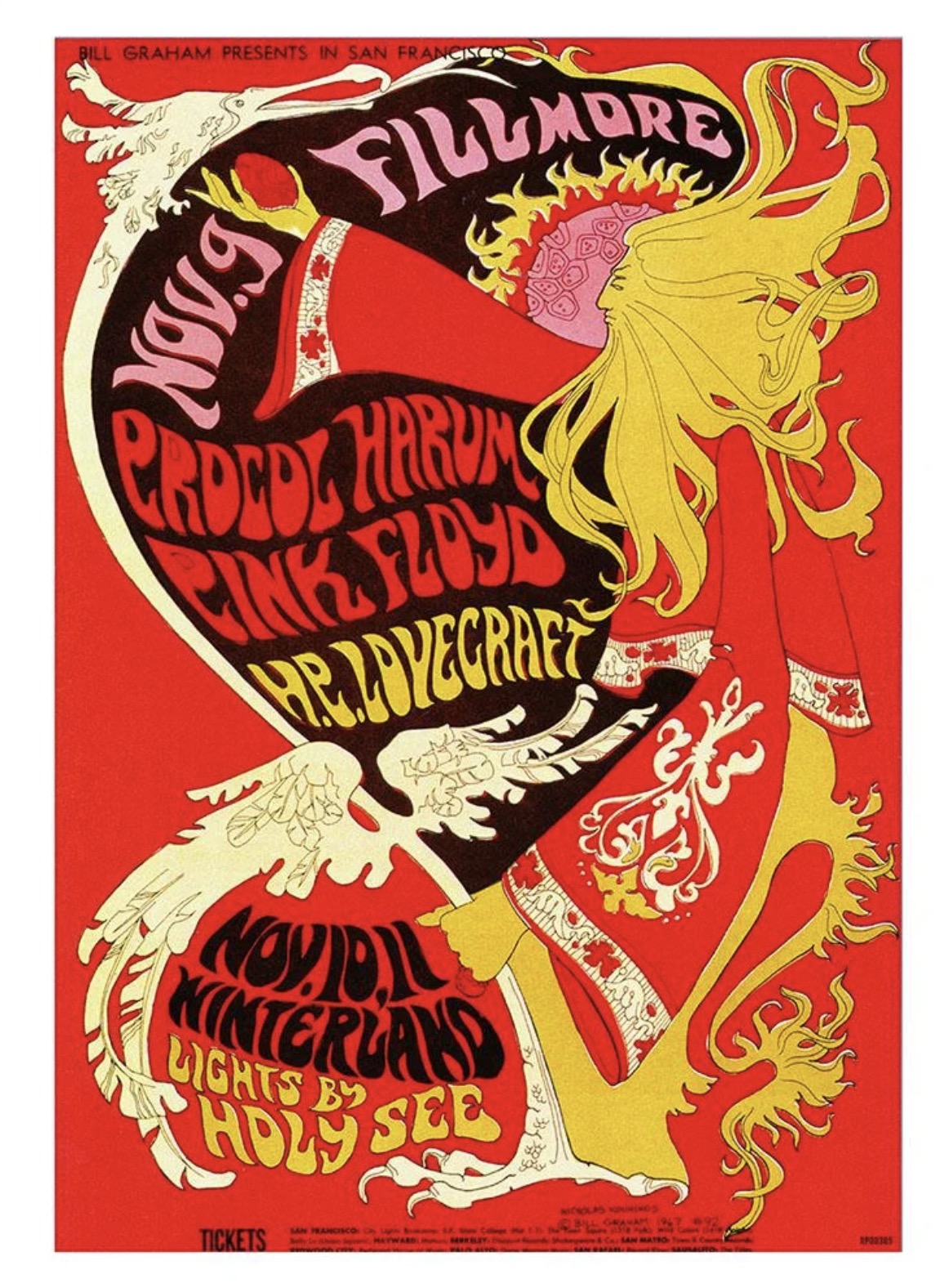 PINK FLOYD CONCERT POSTER PSYCHEDELIC FILLMORE