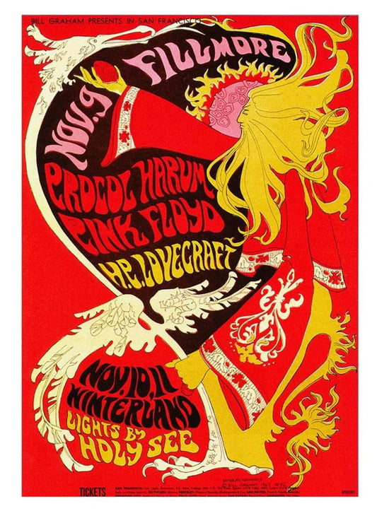 PINK FLOYD CONCERT POSTER PSYCHEDELIC FILLMORE