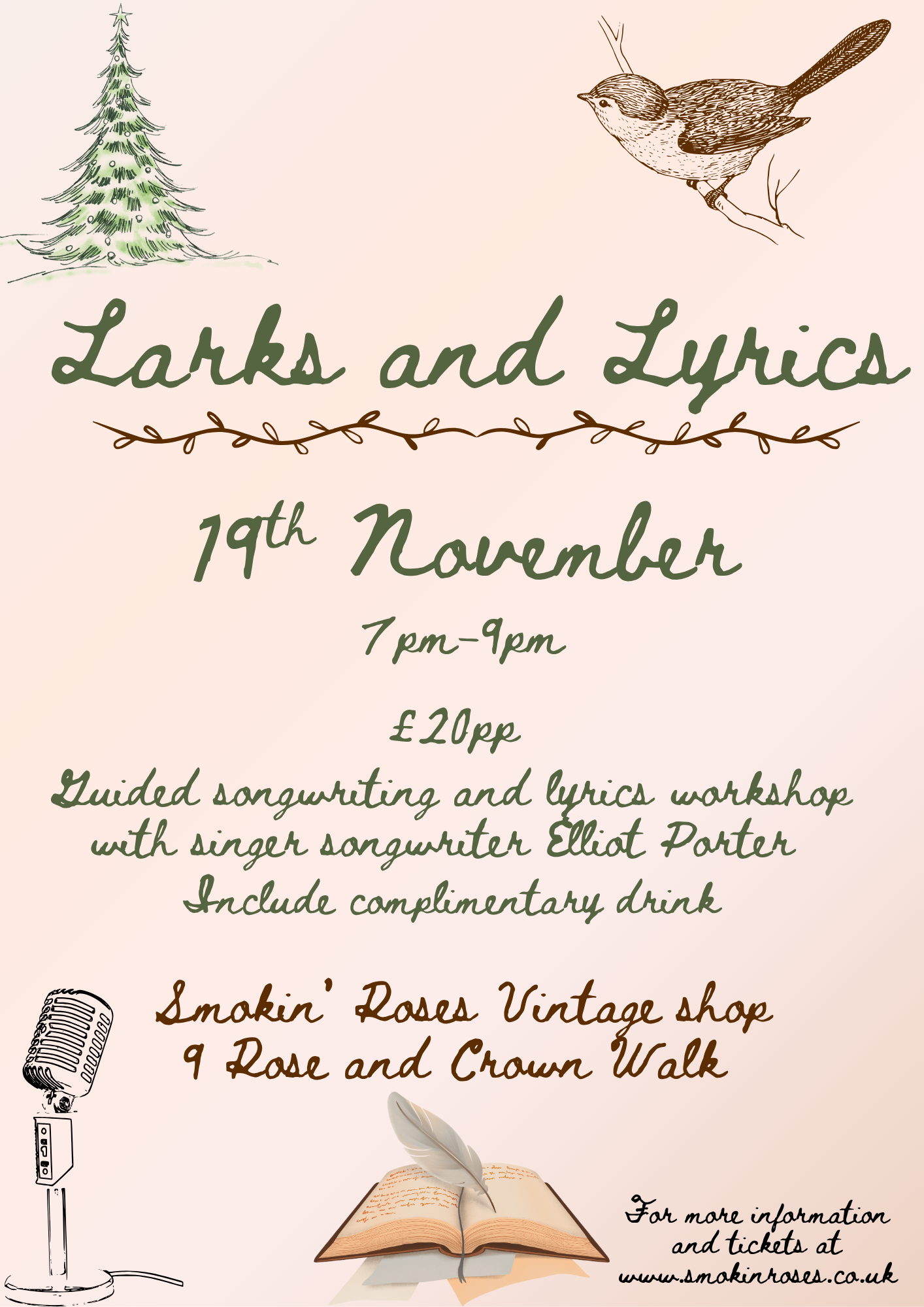Larks and Lyrics- Songwriting and Lyrics Workshop