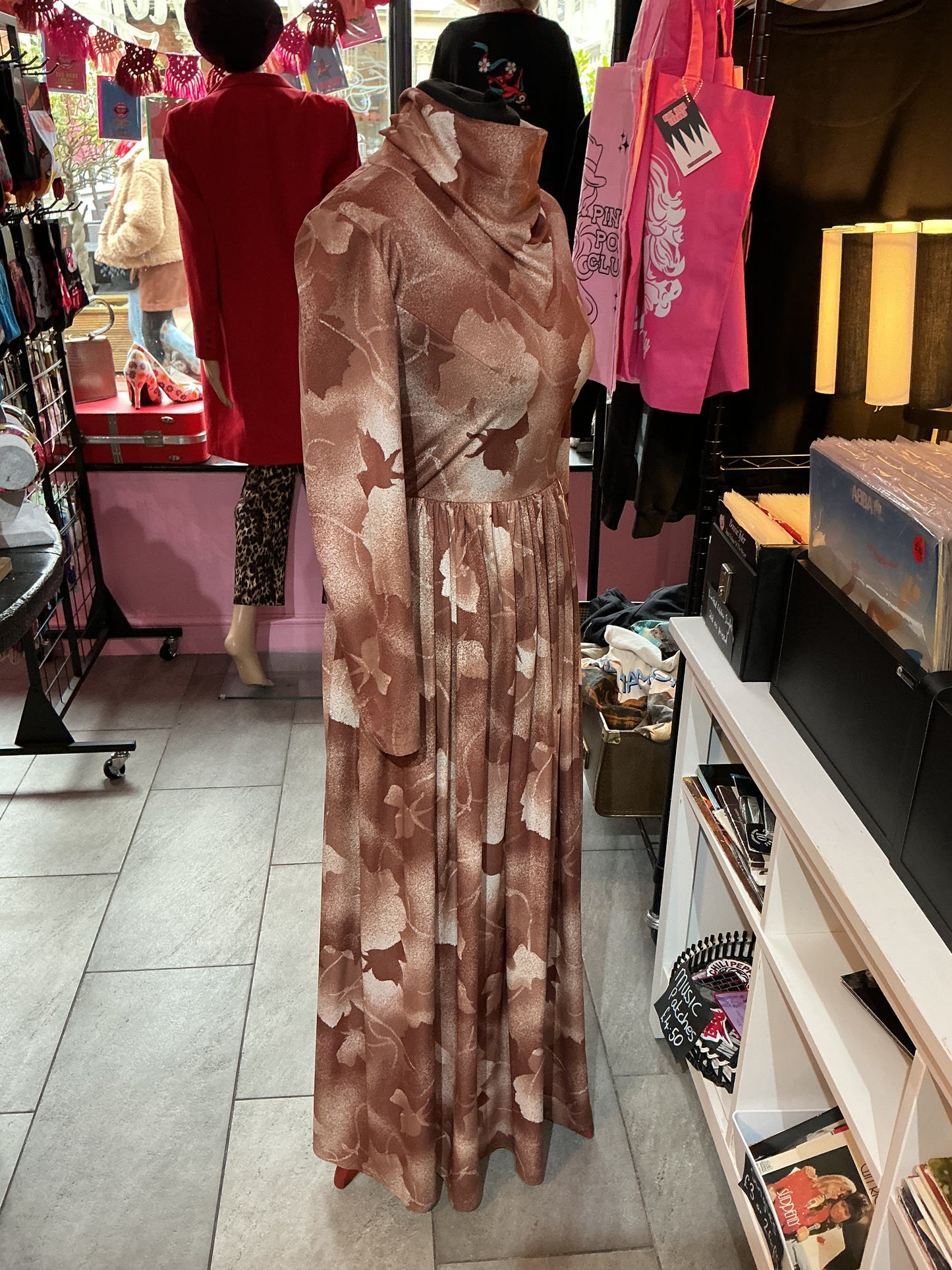 1970’s Berkertex Brown Floral Maxi Dress