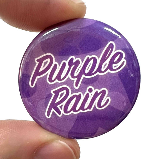 Purple Rain Button Pin Badge