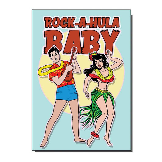 Rock-A-Hula Elvis Greetings Card